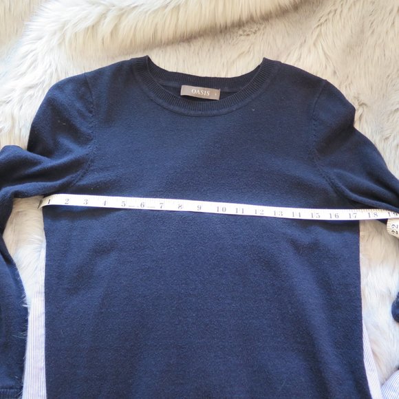 OASIS 🇬🇧Sweater, back with cotton shirt and cuffs - Picture 10 of 12